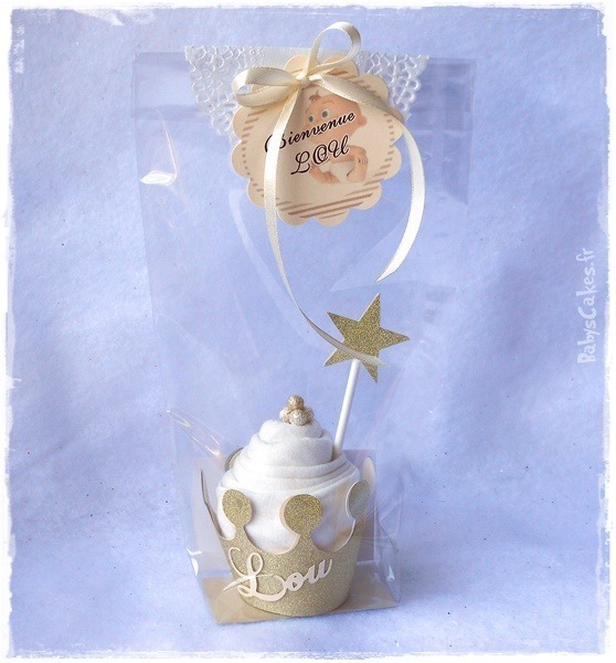 Cadeau de naissance Crown body cupcake